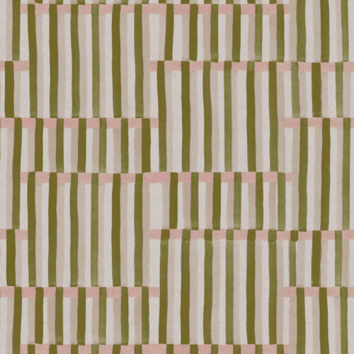 anni stripe fabric swatch in olive