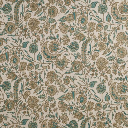 Elizabeth Eakins Cormandal Teal fabric swatch