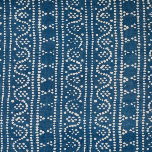 swatch of Alamwar's sumatra fabric in indigo