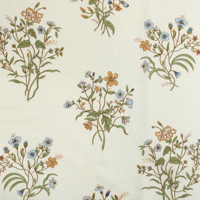 vola linen flax and field flower fabric swatch