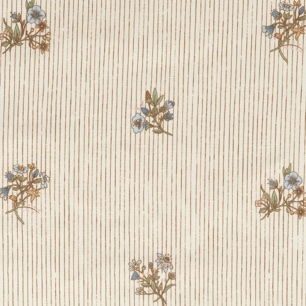 volga linens flax and field posy wallpaper swatch