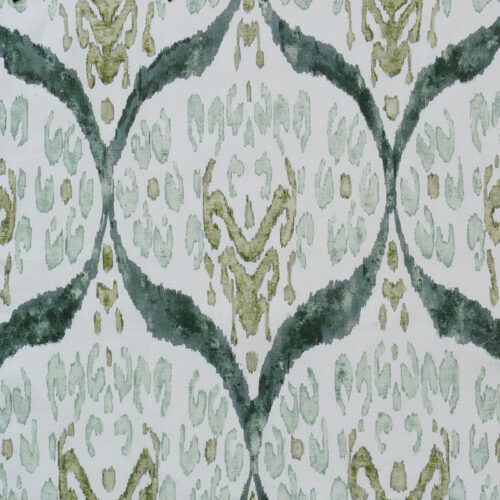 Kushaan Bukhara Sage on Oyster fabric swatch