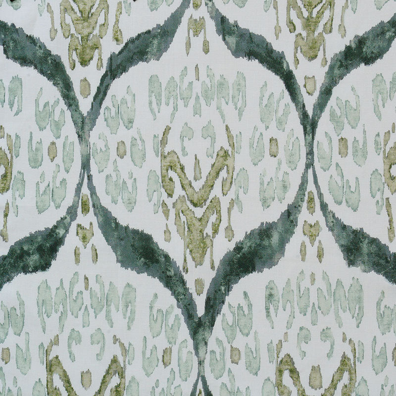 Kushaan Bukhara Sage on Oyster fabric swatch
