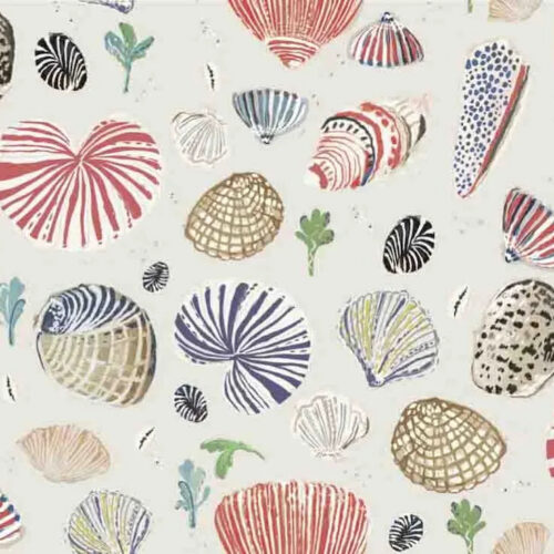 emma wood fabric swatch of little nautilus in sand