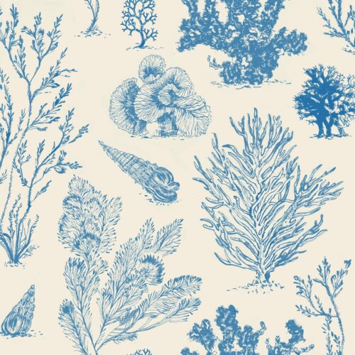 Emma Wood wallpaper swatch of Coral etchings in ocean