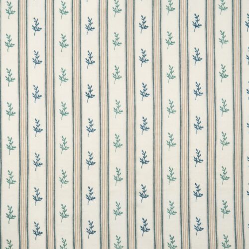 Nina Campbell Honfluer Anduze Aqua/Beige fabric swatch
